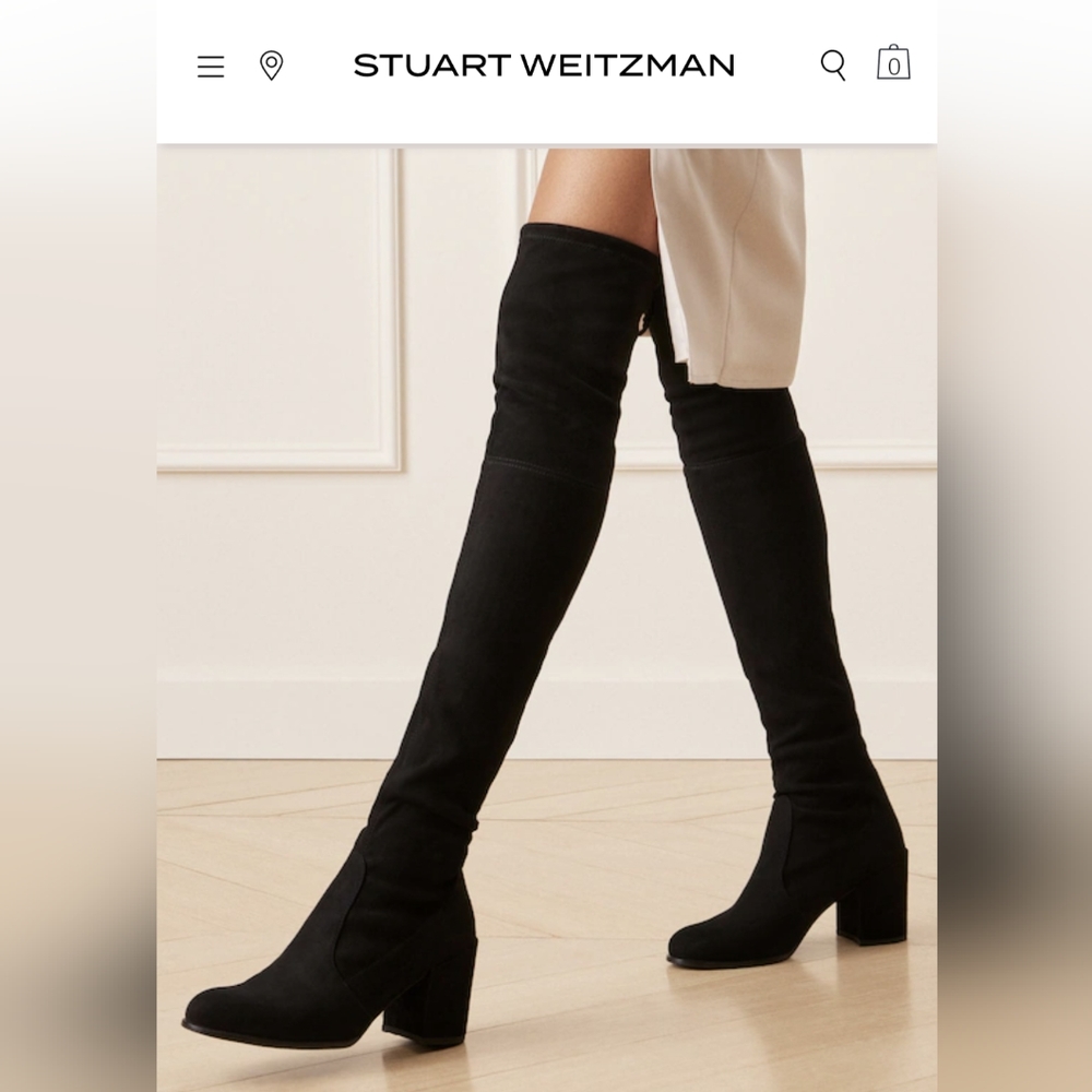 Stuart Weitzman over-the-knee Tieland - Black Suede